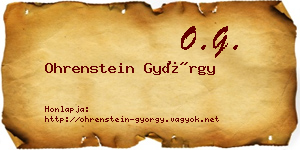 Ohrenstein György névjegykártya