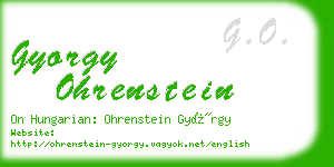 gyorgy ohrenstein business card